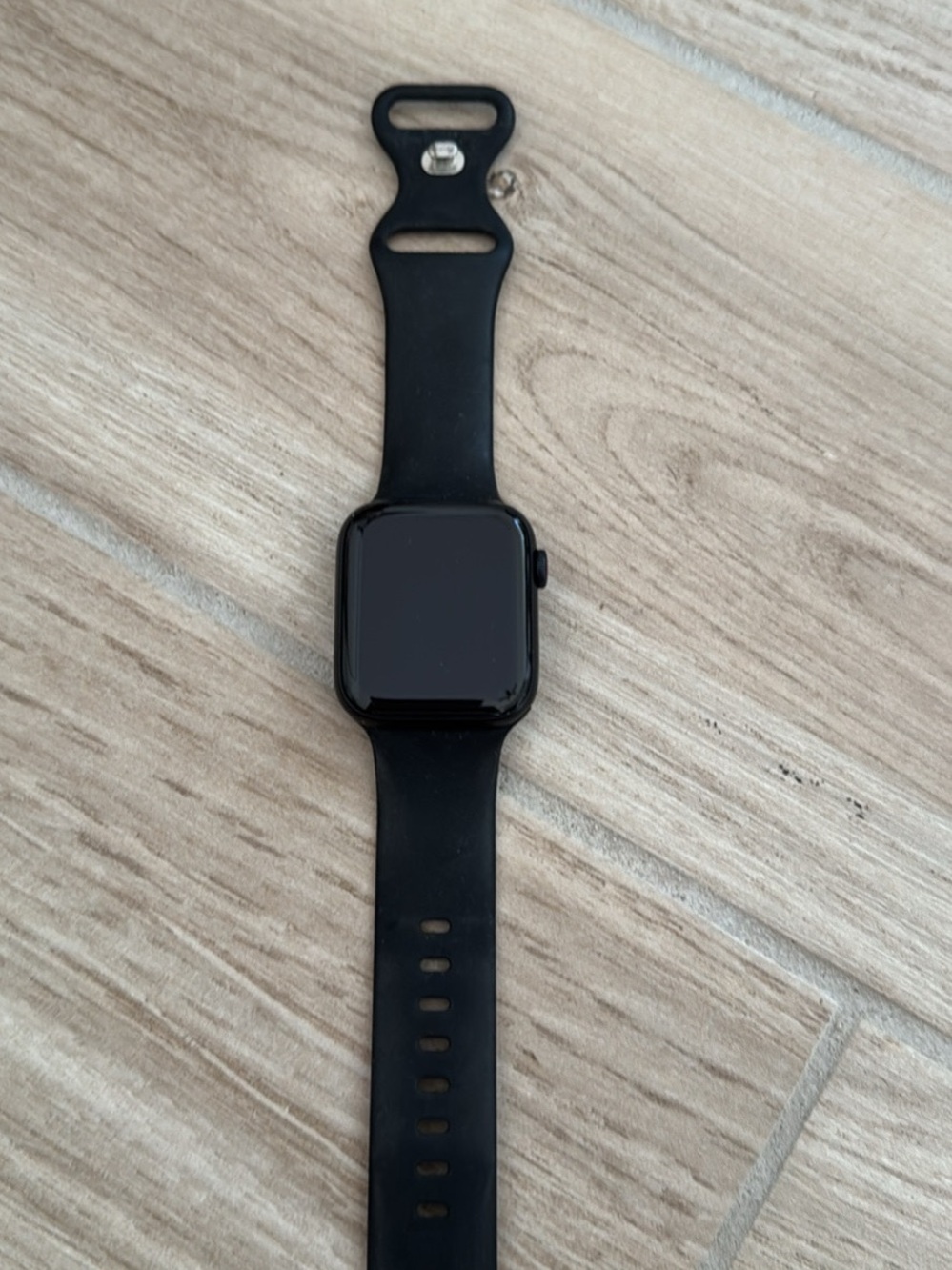 Apple Black Smartwatch with Silicone Sport Band